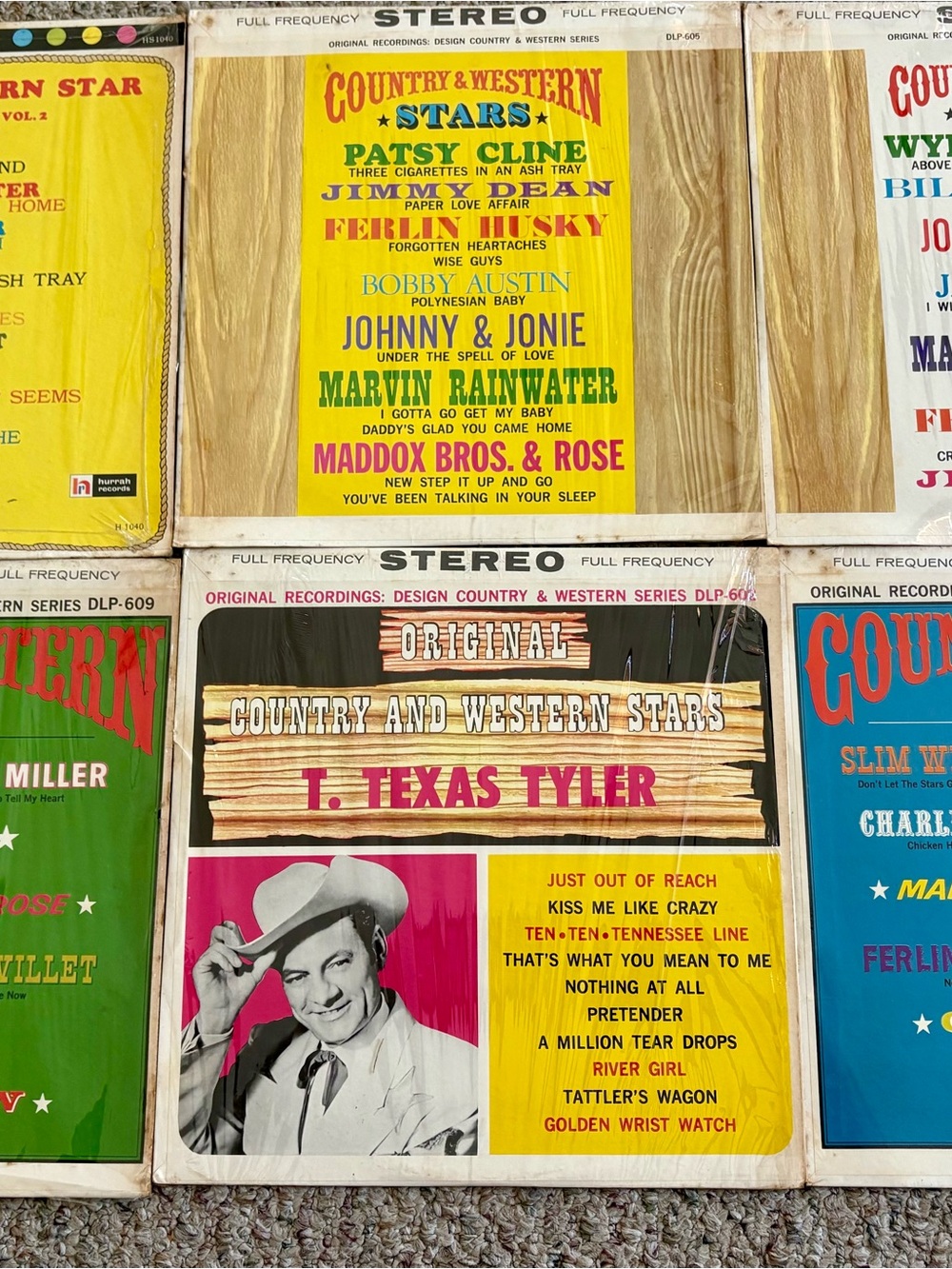 Lot Of 6 Country & Western Viny LP Albums 60s In Shrink Patsy Cline Webb Pierce